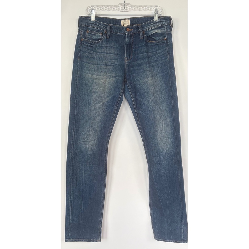 J.Crew Matchstick Selvedge Jeans Mens 30T Dark Wash Slim Straight Leg Denim Pant